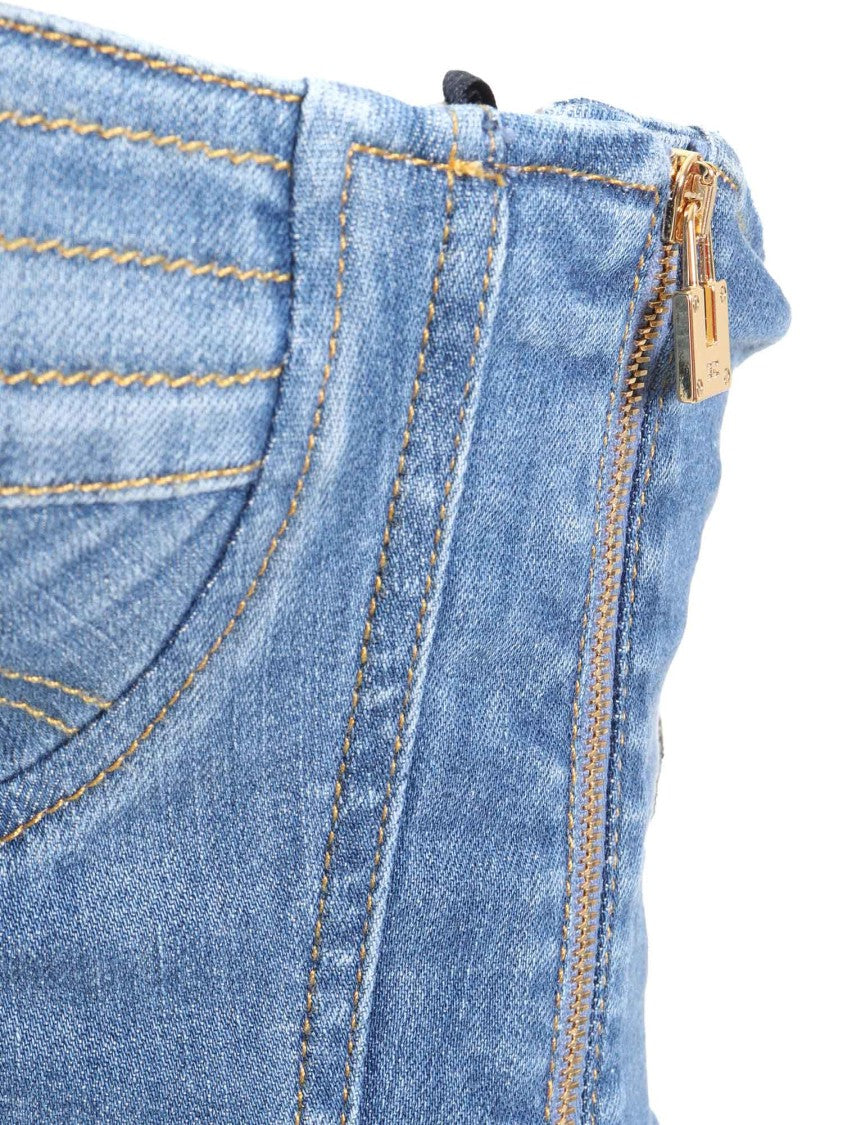 Elisabetta Franchi Cropped Denim Corset