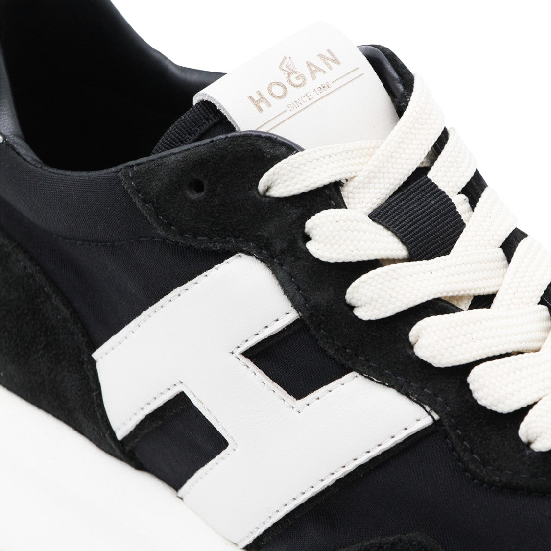 Hogan Black And White Leather Sneakers