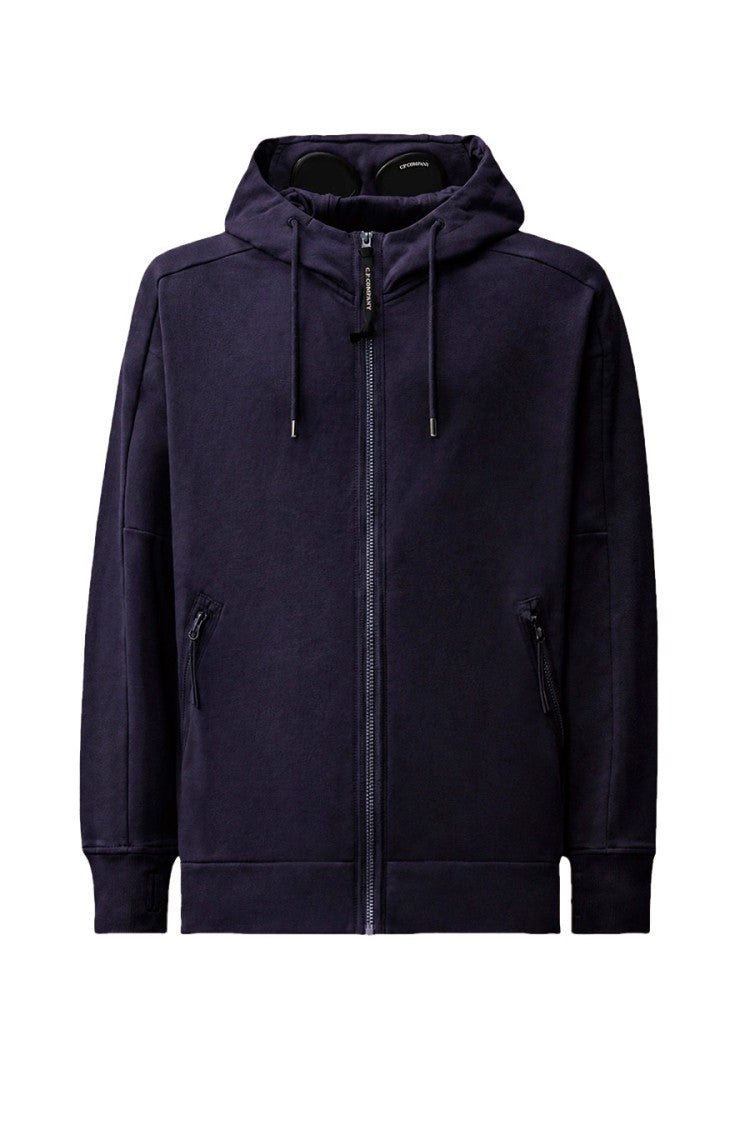 C.P. Company Navy Goggle Lens Cotton Zip-Through Hoodie