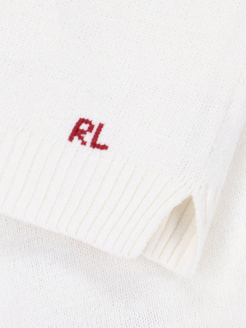 Polo Ralph Lauren White Polo Bear Knit Sweater