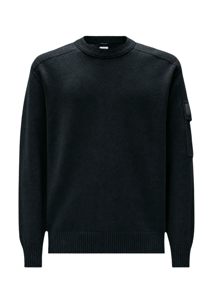 C.P. Company Extrafine Merino Wool Crewneck Sweater With Distinctive Sleeve Pocket