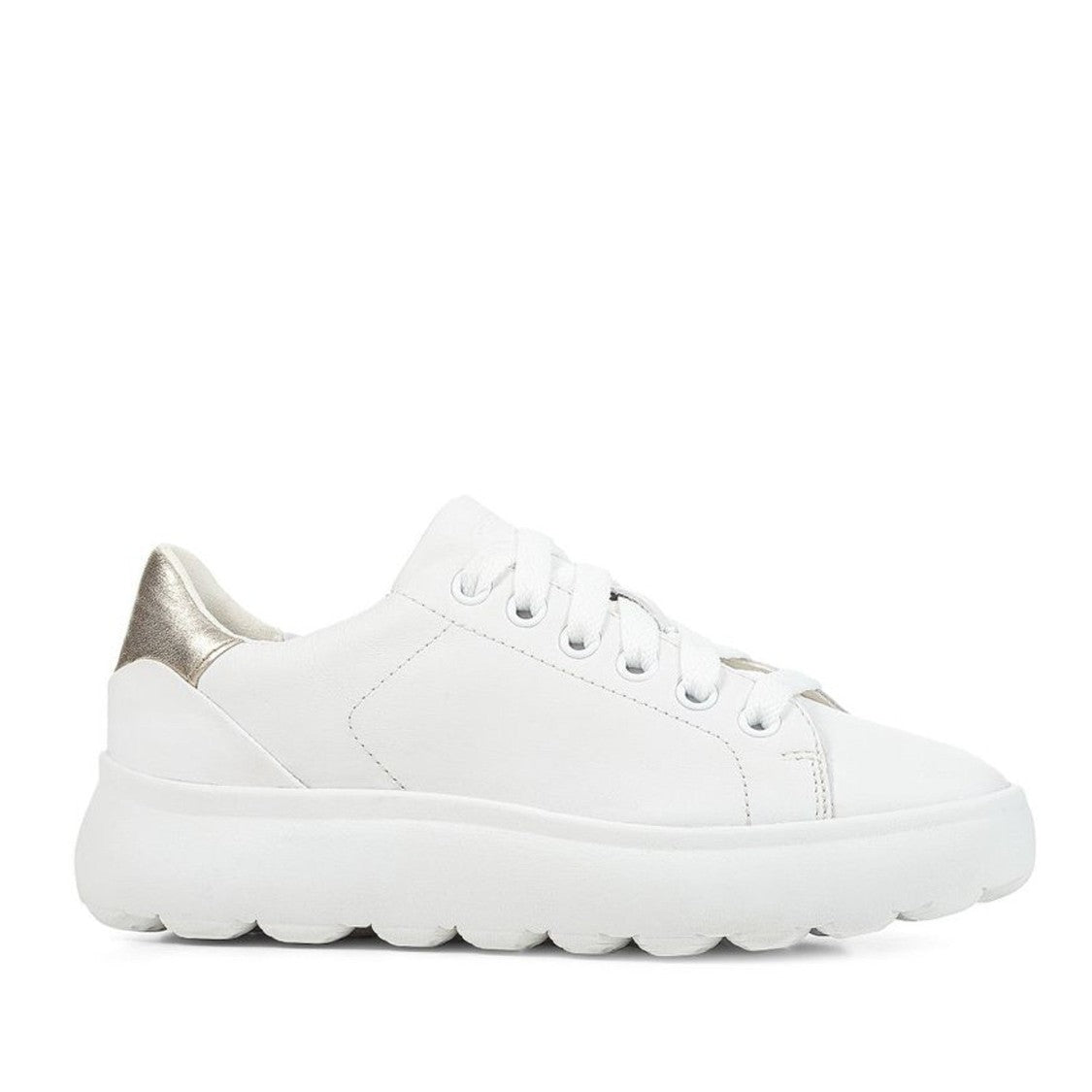 Geox Spherica Sport White Minimalist Leather Sneakers