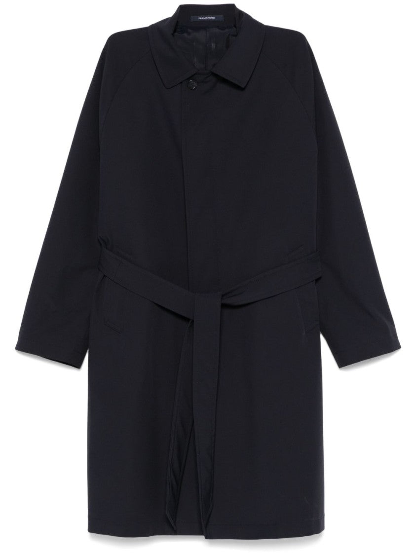 Tagliatore Midnight Blue Coat With Concealed Button Fastening