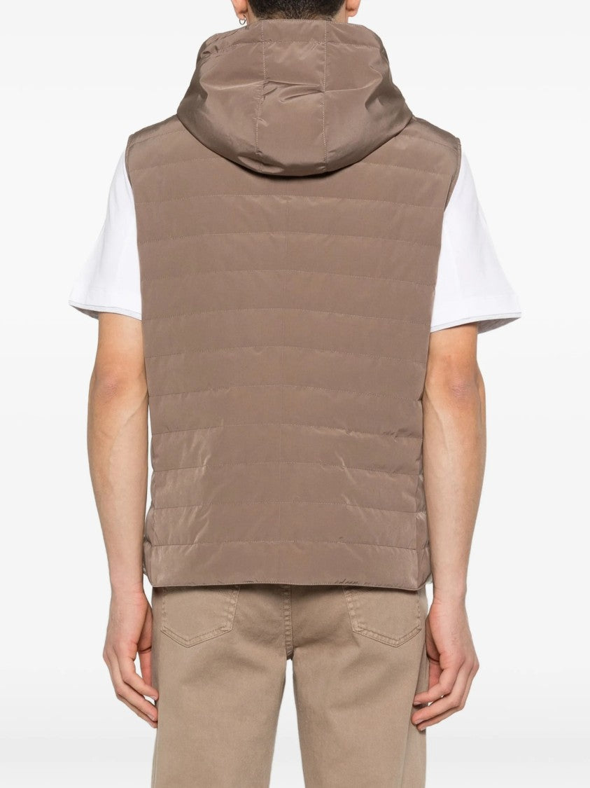 Brunello Cucinelli Sleeveless Padded High Collar Vest