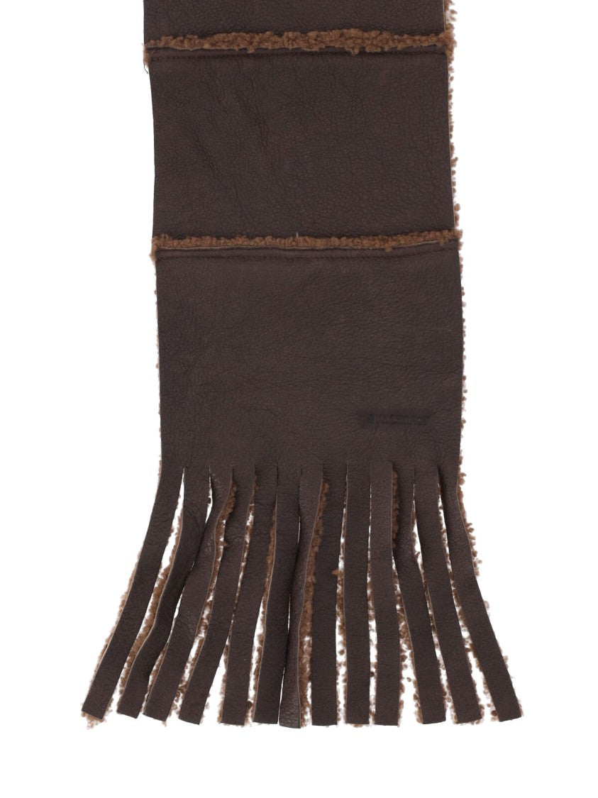 Our Legacy Legacy Lamb Shearling Scarf, Brown, Fringe On Hem