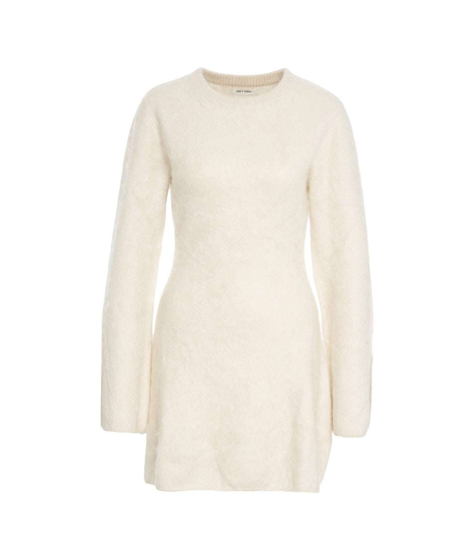 Soft Goat Mini Dress In Brushed Cashmere