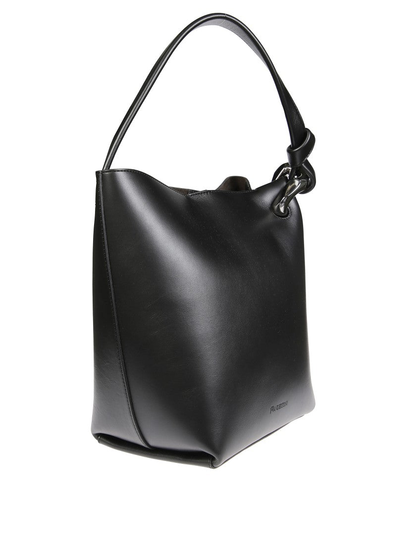 J. W. Anderson Angular Silhouette Black Leather Bucket Bag