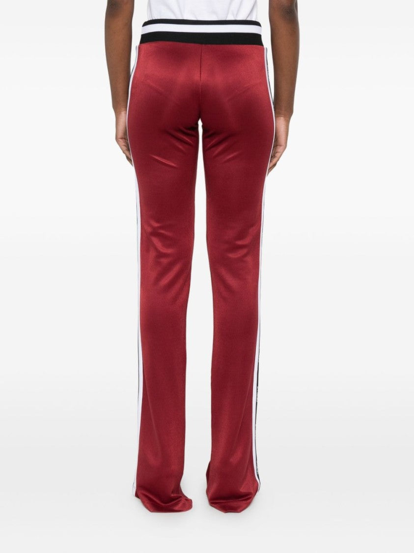 Off-White Flared Red Trousers With Contrasting Side Panels