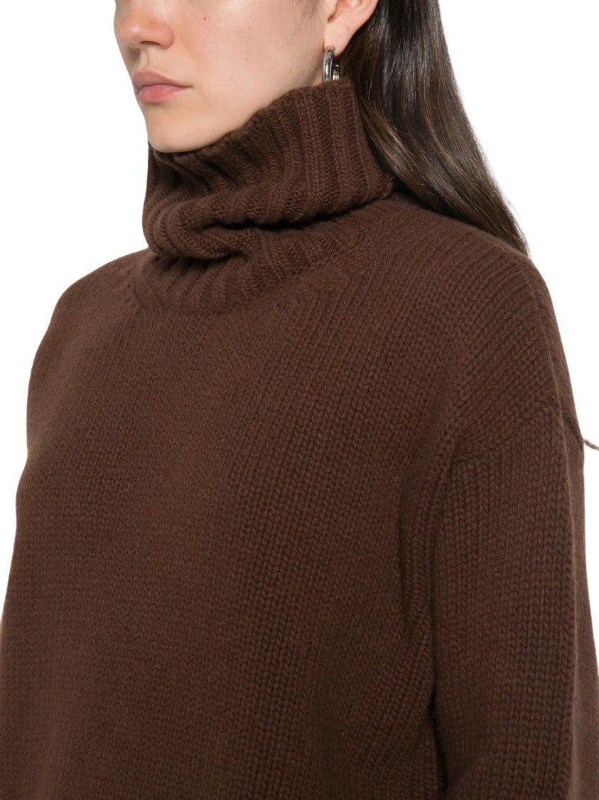 Jucca Roll-Neck Ribbed-Knit Sweater With Oversized Silhouette