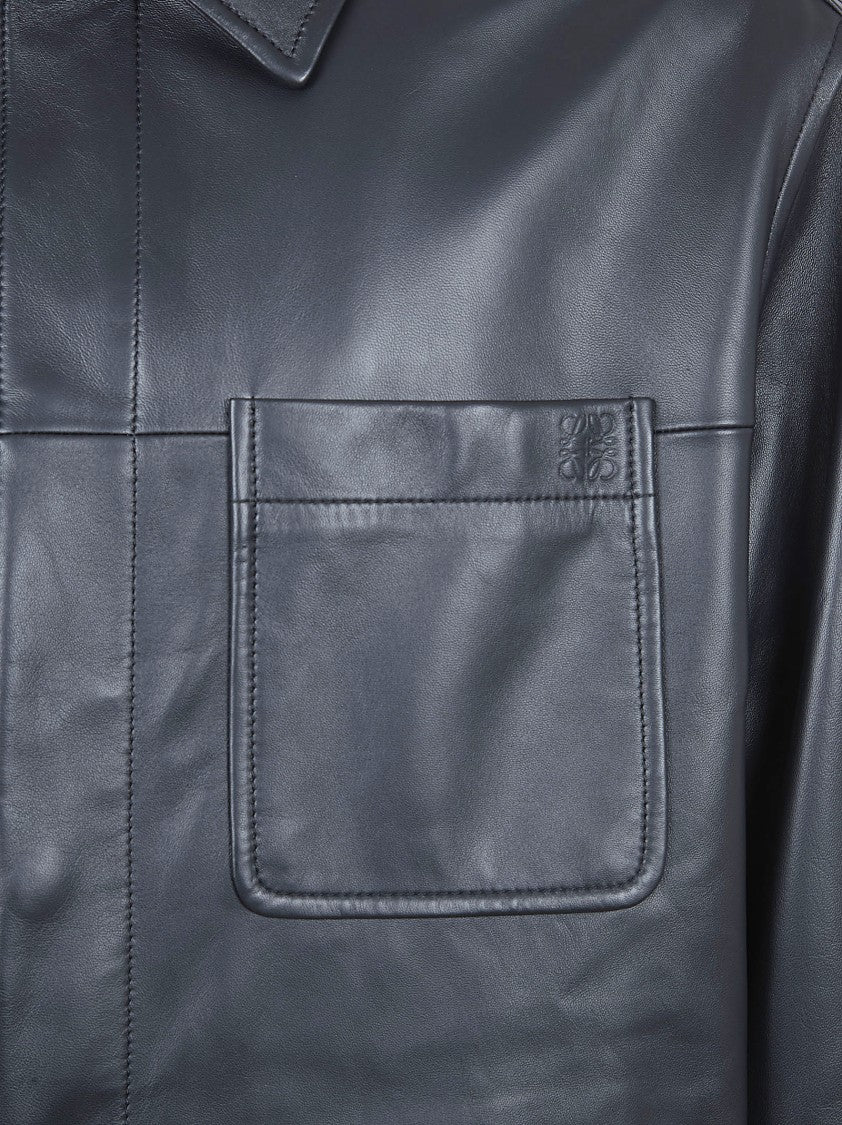 Loewe Lamb Leather Overshirt With Concealed Closure