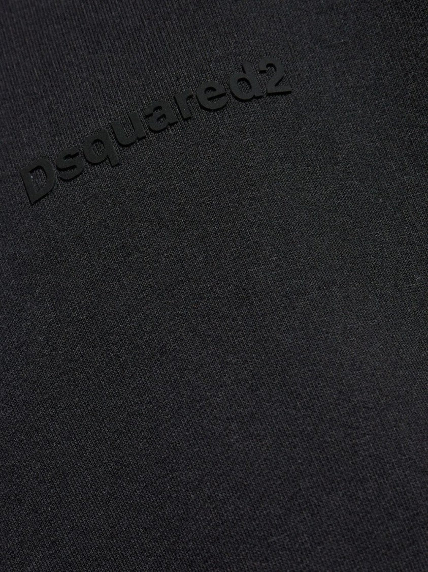 Dsquared2 Relaxed Fit Black Hoodie With Embossed Logo
