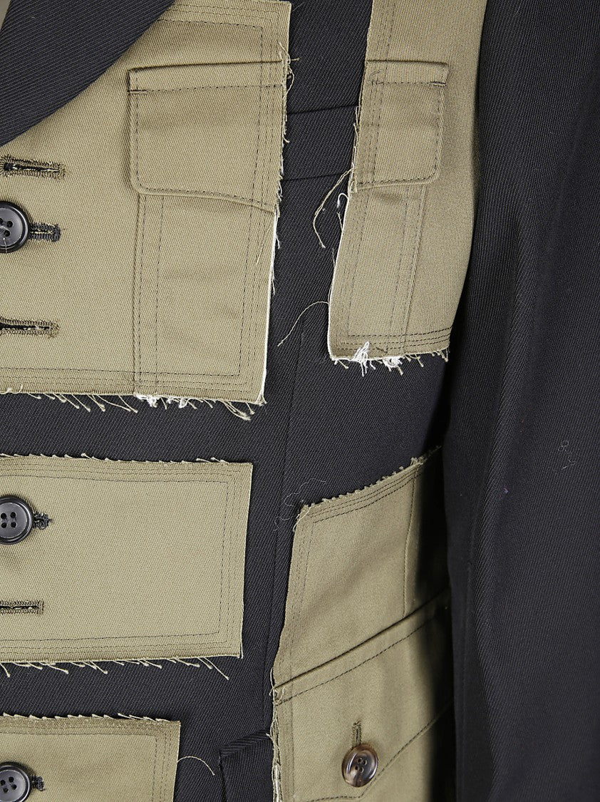 Comme Des Garçons Single-Breasted Balazer With Inserts