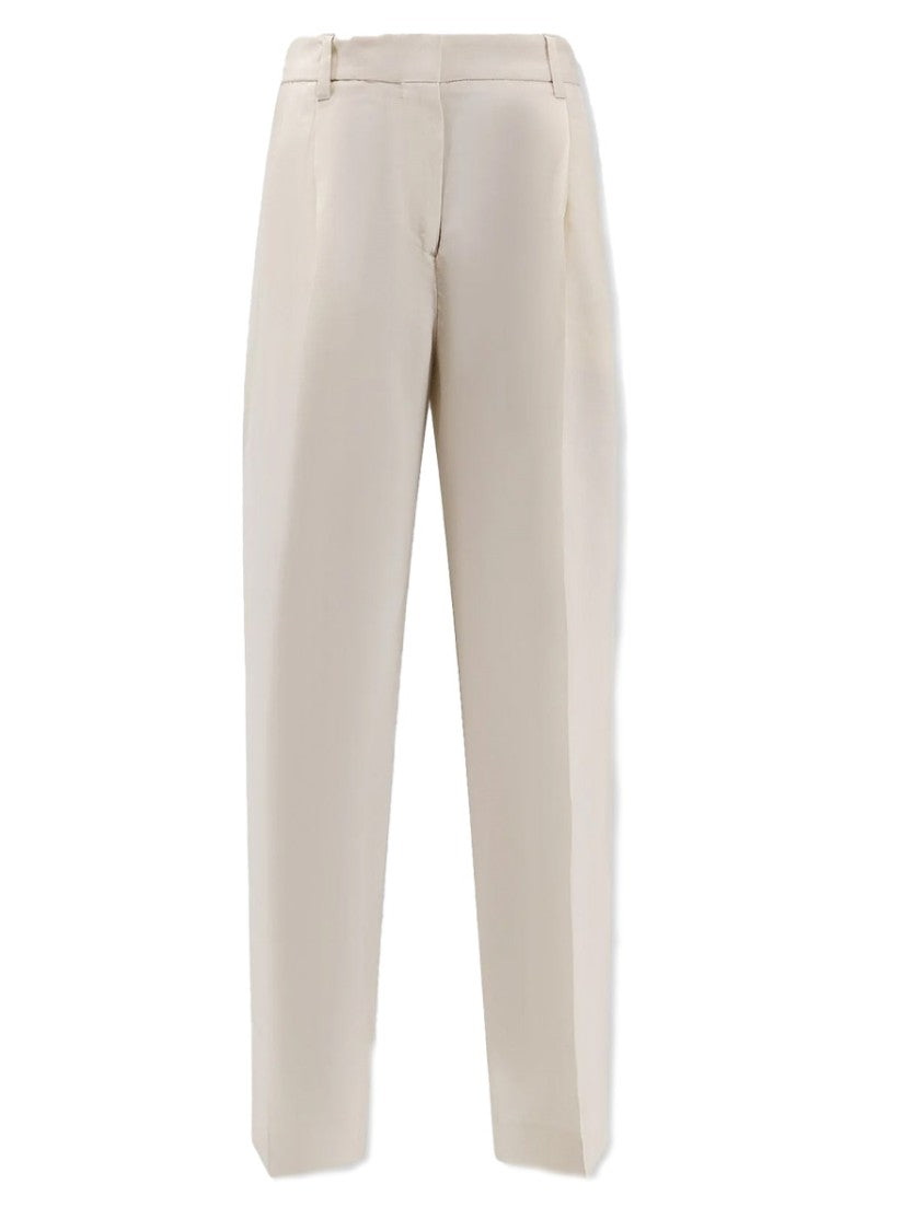 Totême Tailored Straight-Leg Viscose Pants With Concealed Fastening