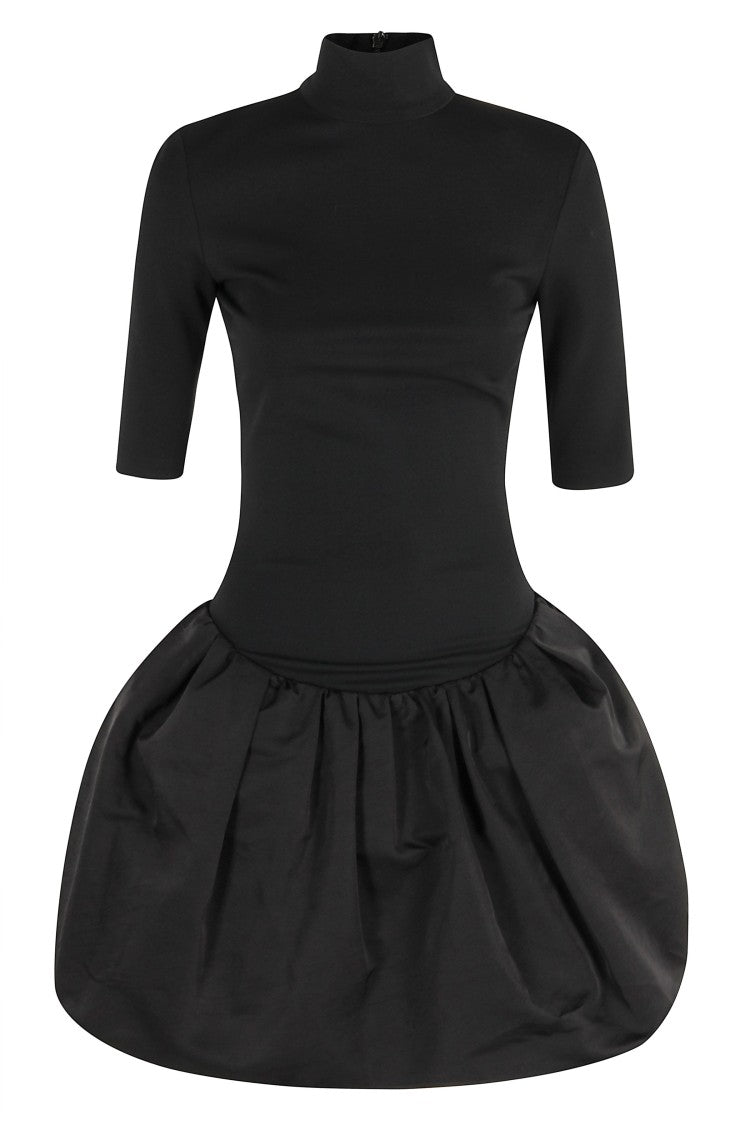 Magda Butrym Balloon Skirt Mini Dress With High Collar