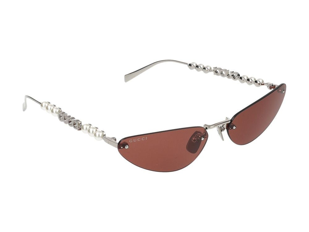 Gucci Silver Sleek Metal Frame Sunglasses