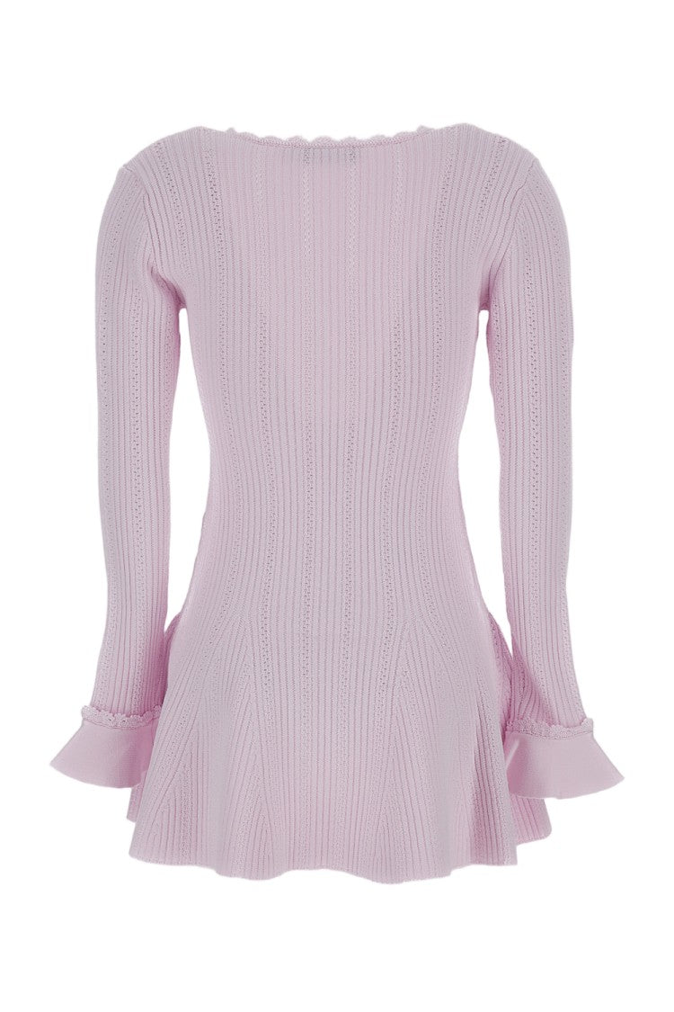 Self-Portrait Flared Knit Mini Dress