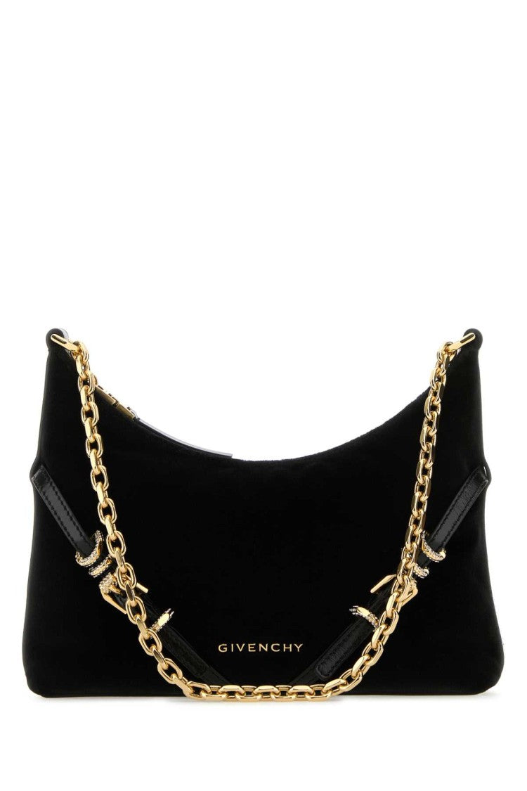Givenchy Black Velvet Voyou Party Shoulder Bag
