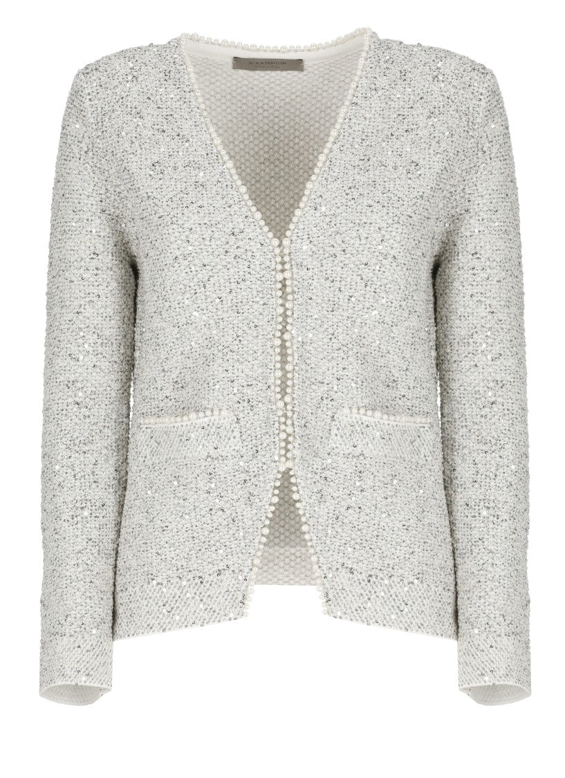 D. Exterior Grey Cotton Blazer