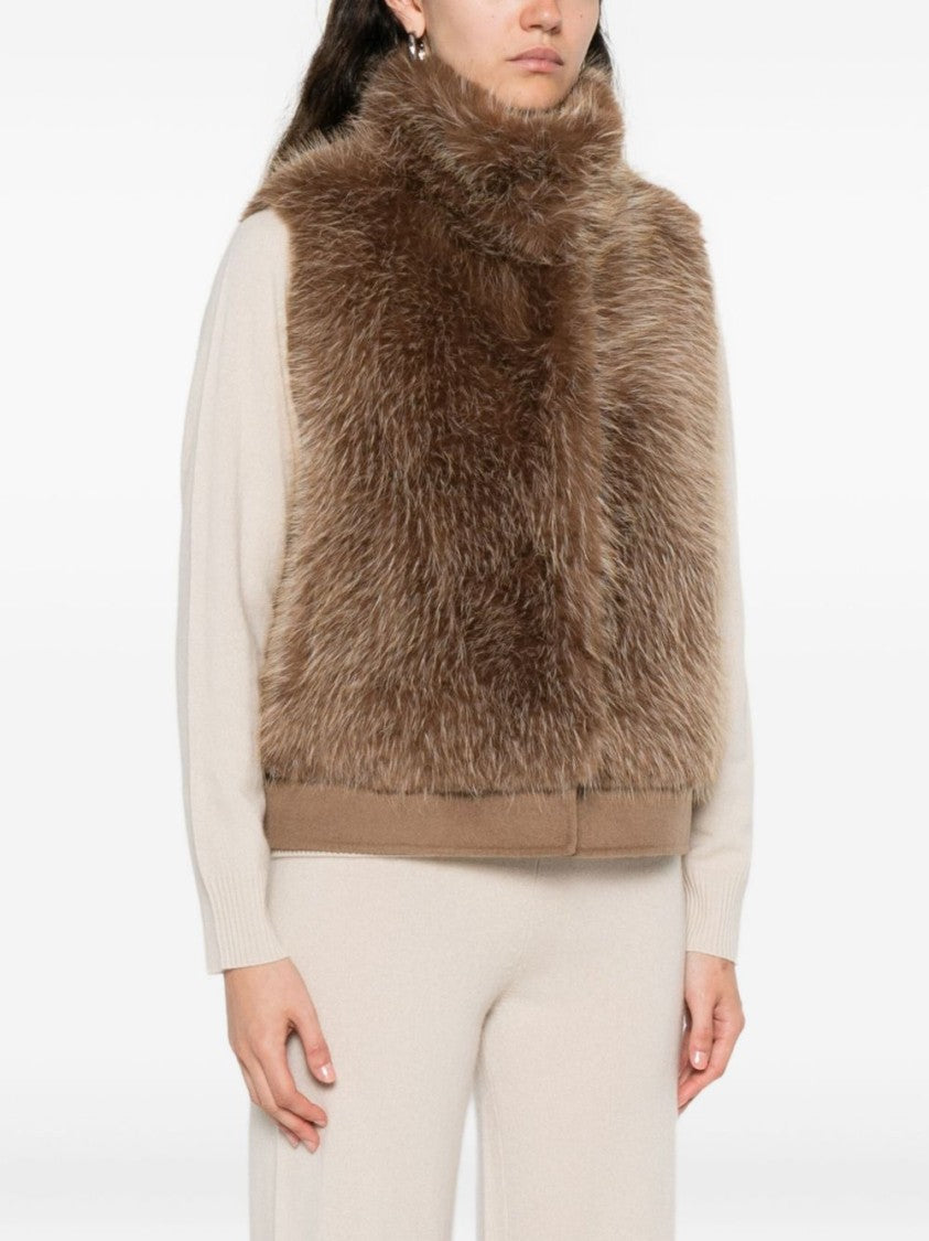Valentini 1972 Camel Faux Fur Vest