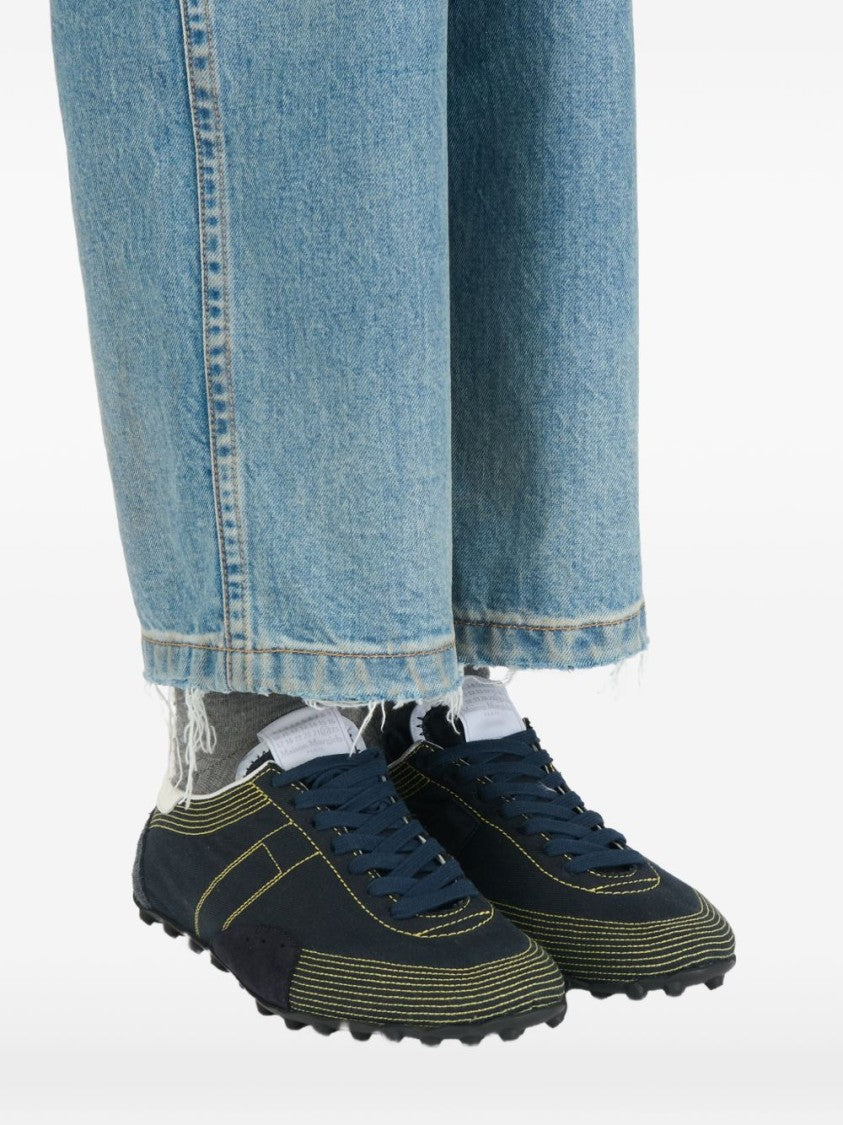 Maison Margiela Navy Blue Fabric Sporty Sneakers