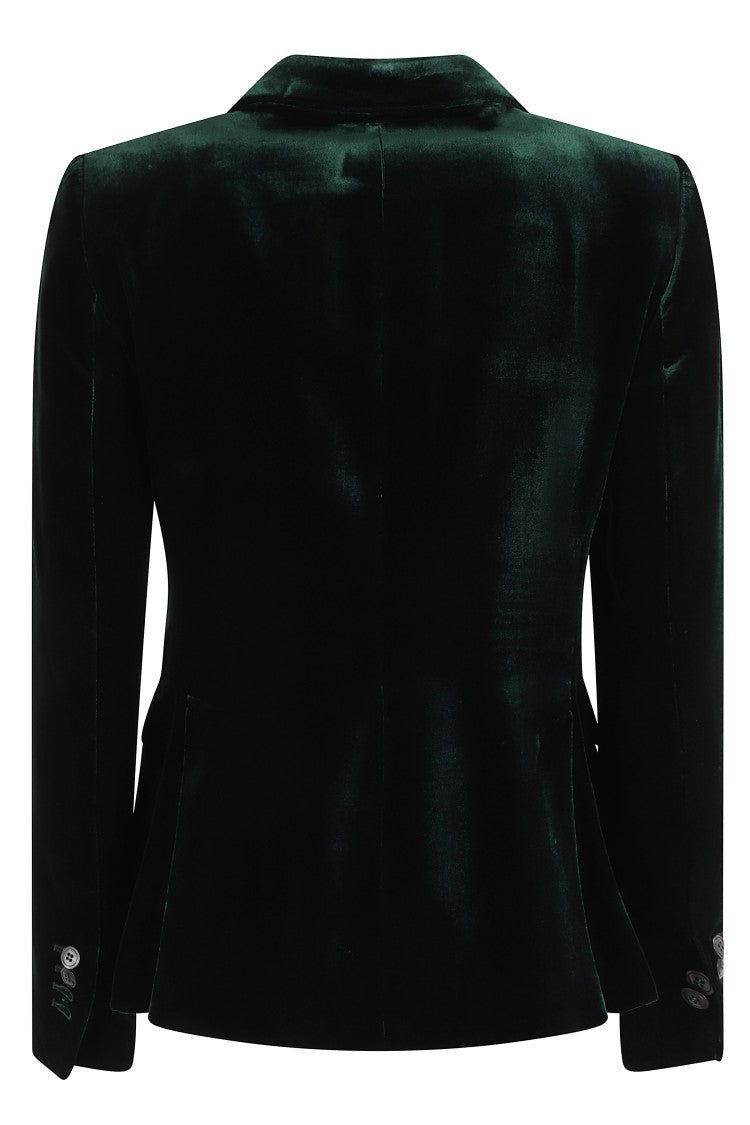 Kiltie Lauren Dark Green Velvet-Effect Jacket