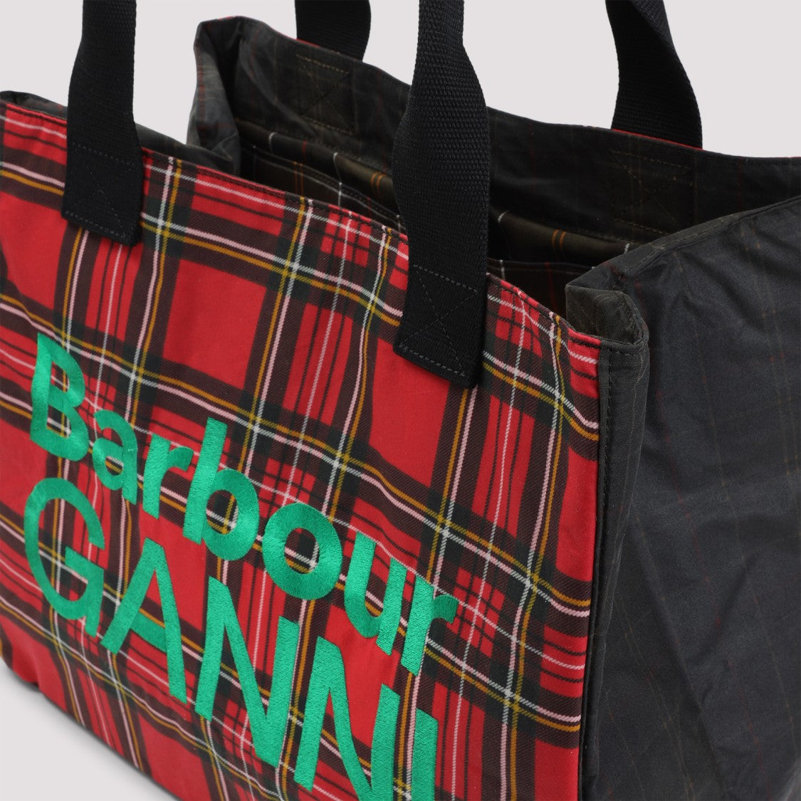 Barbour X Ganni Wax Red Cotton Tote Bag