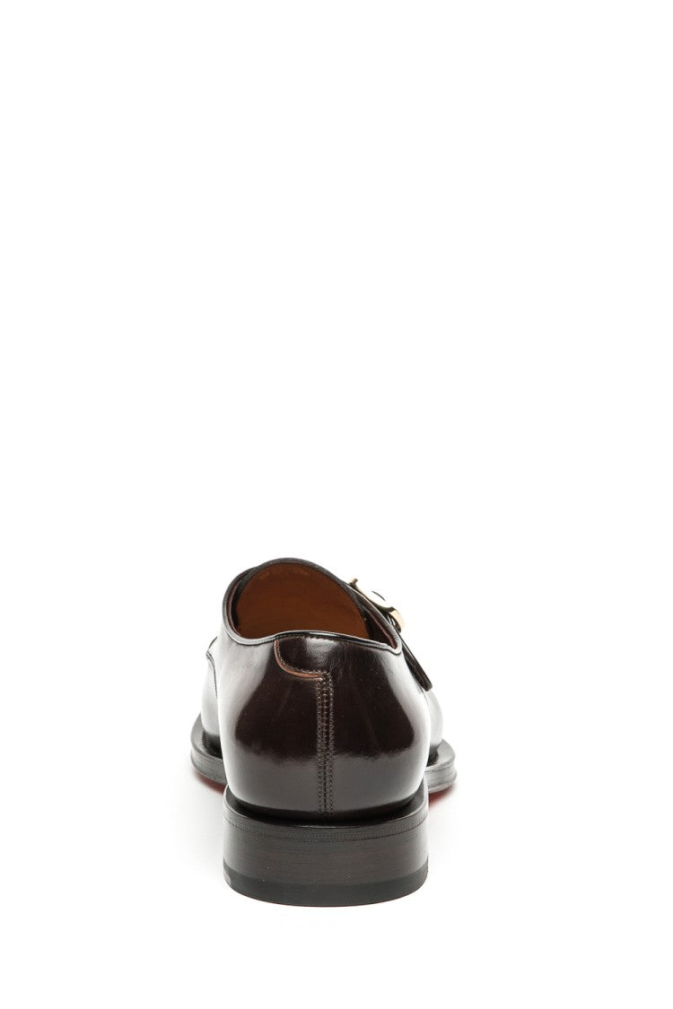 Santoni Single Buckle Leather Shoes Goodyear Construction