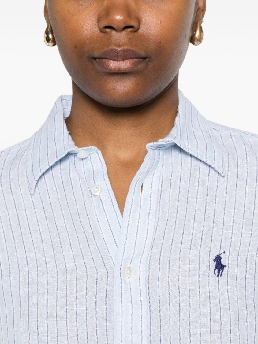 Polo Ralph Lauren Light Blue Vertical Striped Button-Up Shirt