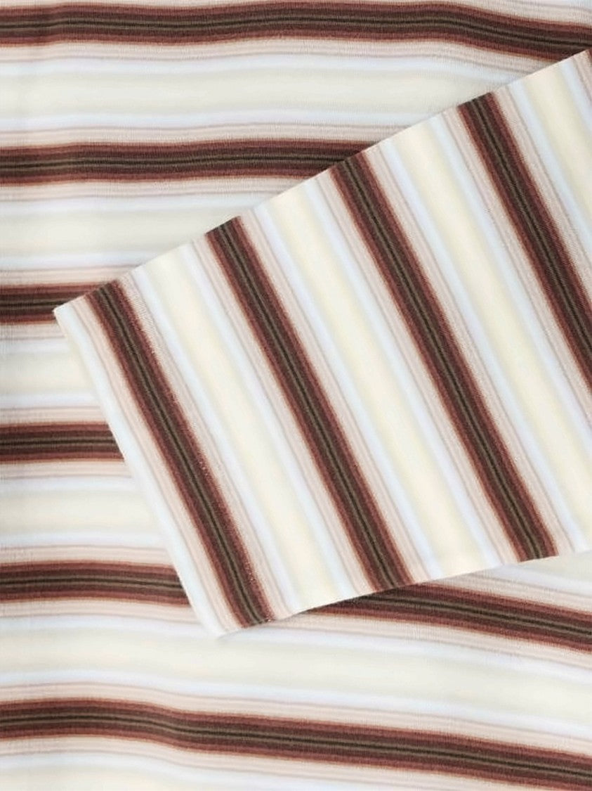 Auralee Horizontal Stripe Long-Sleeve Cotton Tee