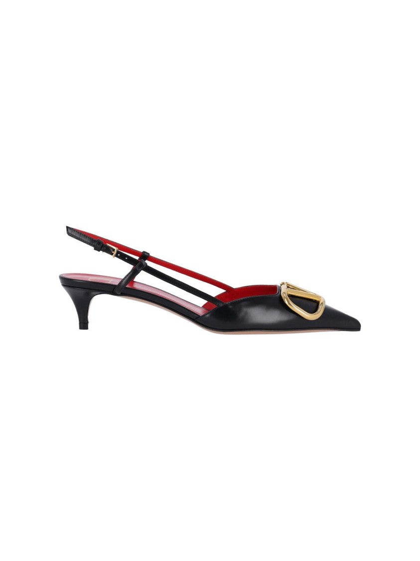 Valentino Garavani "Vlogo Signature" Slingback Pumps Black