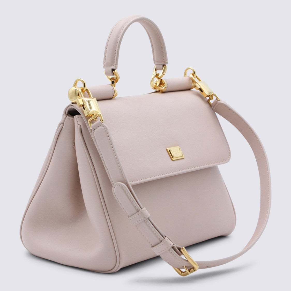 Dolce & Gabbana Structured Top Handle Bag In Soft Nude Shade