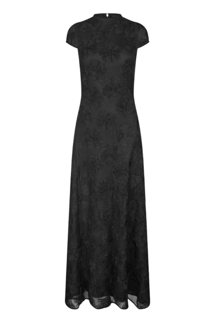 Rotate High Neck Floral Print Maxi Dress With Semi-Sheer Detail