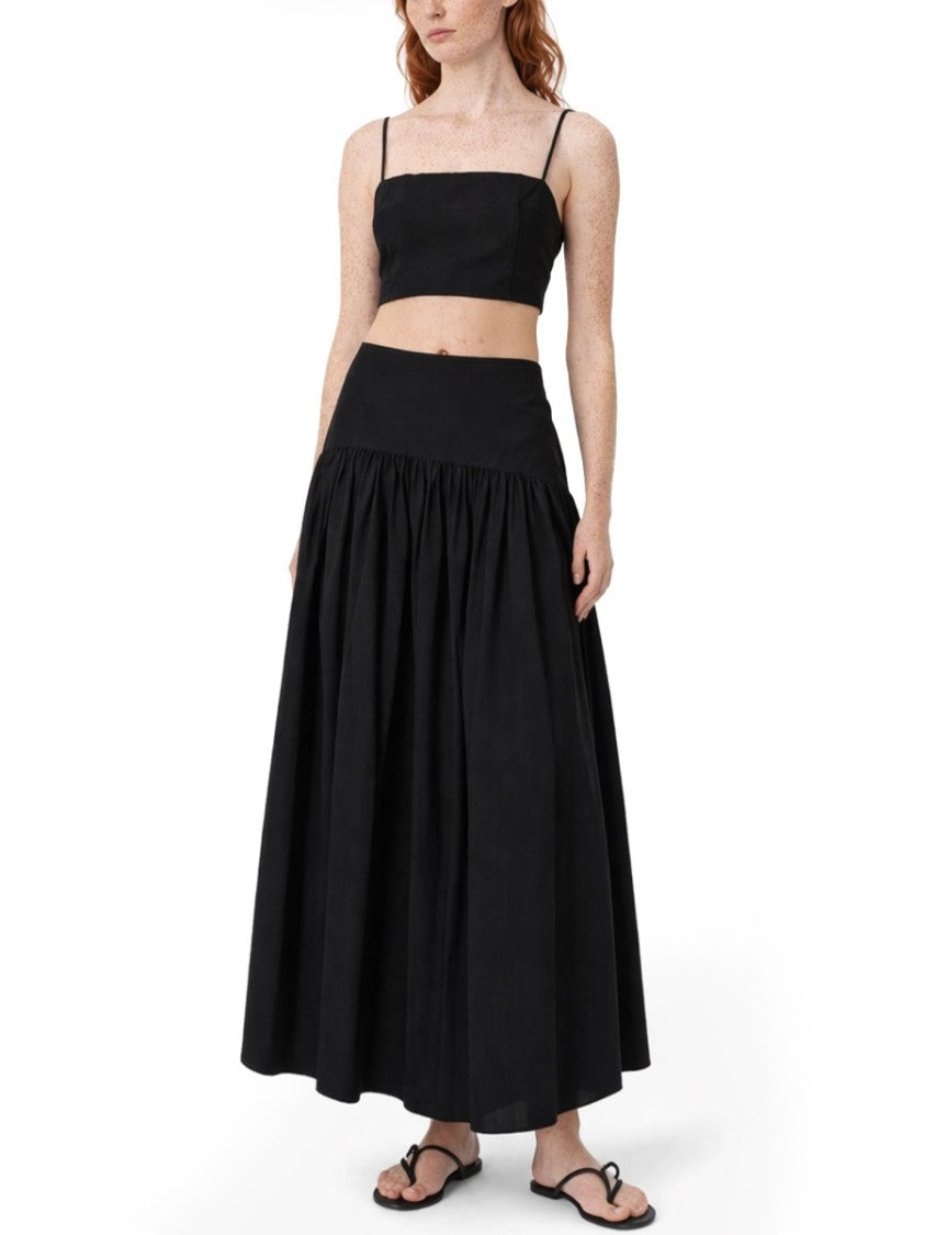 Staud Procida High-Waisted Gathered Long Skirt