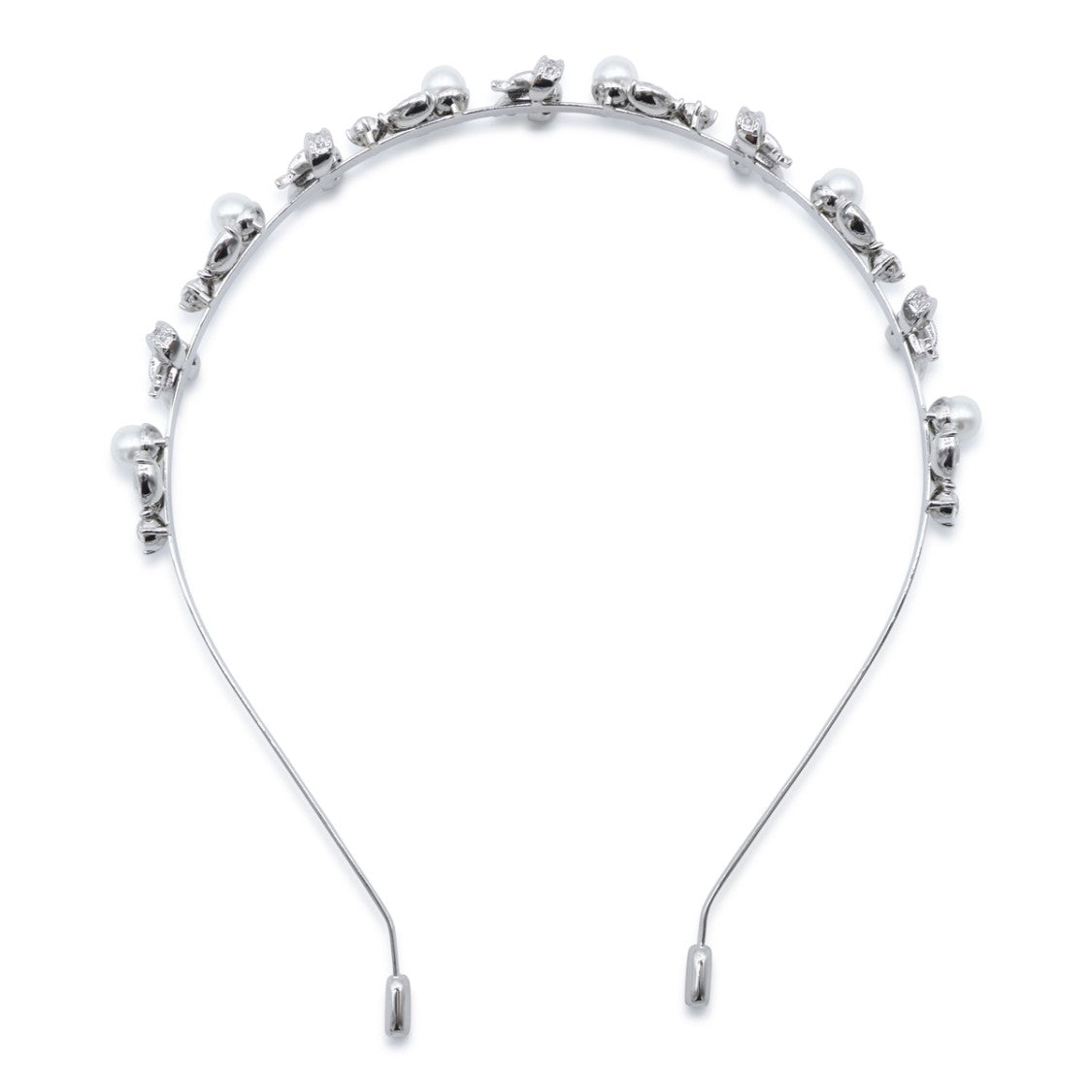 Self-Portrait Silver-Tone Headband With Bow Embellishments And Crystal Accents
