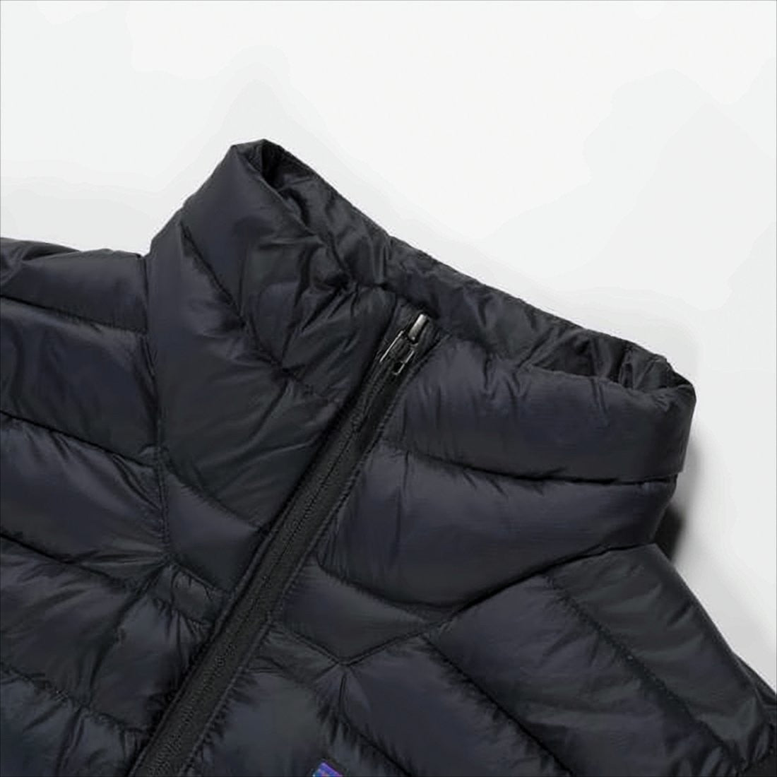 Patagonia Quilted Insulated Vest With High Collar And Front Zipper