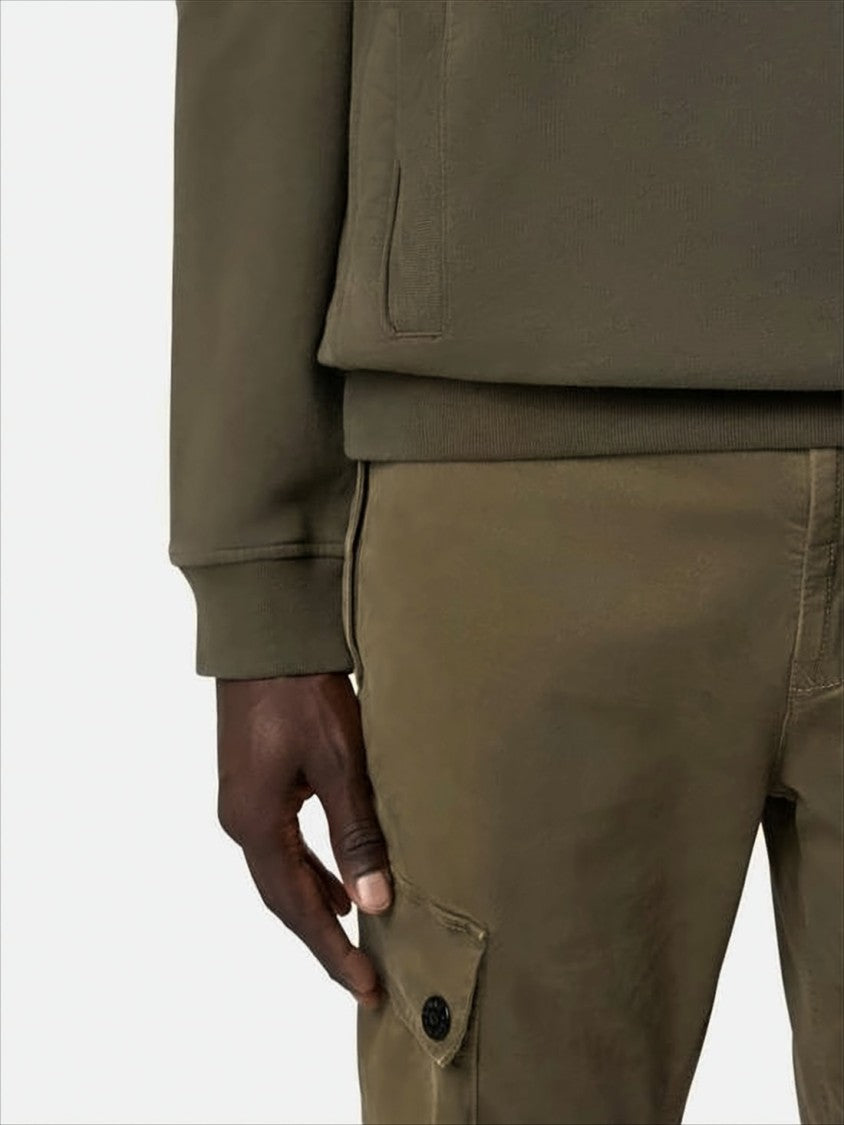 Stone Island Muted Olive Green Relaxed Fit Hoodie