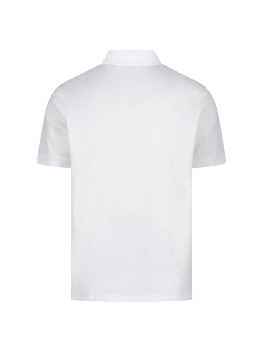 Burberry White Cotton Check Polo Shirt