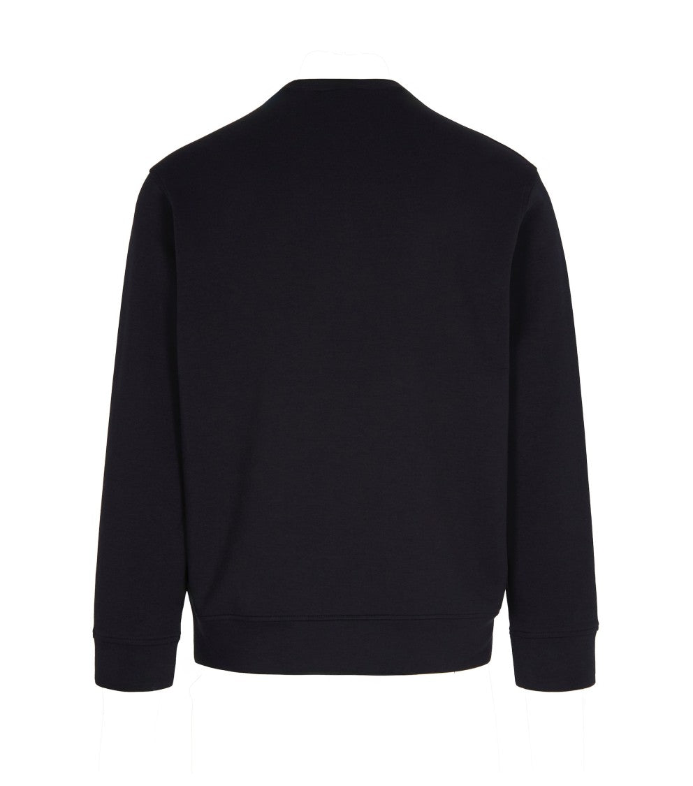 Emporio Armani Crewneck Sweatshirt With Oversized Embroidered Logo In Double Jersey
