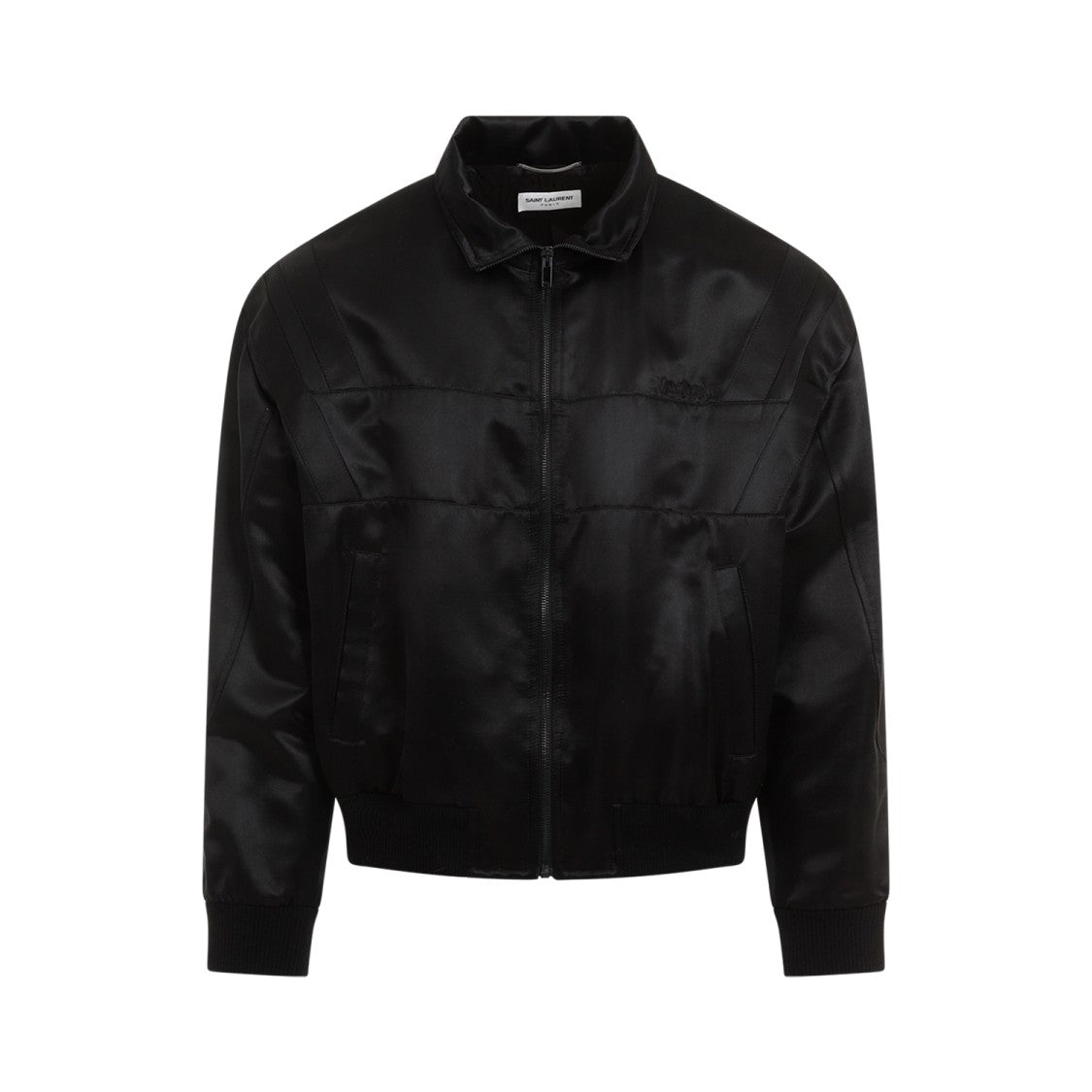 Saint Laurent Satin Teddy Black Viscose-Silk Jacket