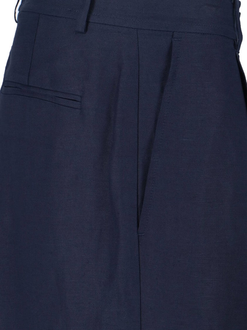 Polo Ralph Lauren Blue High-Waisted Wide-Leg Tailored Trousers
