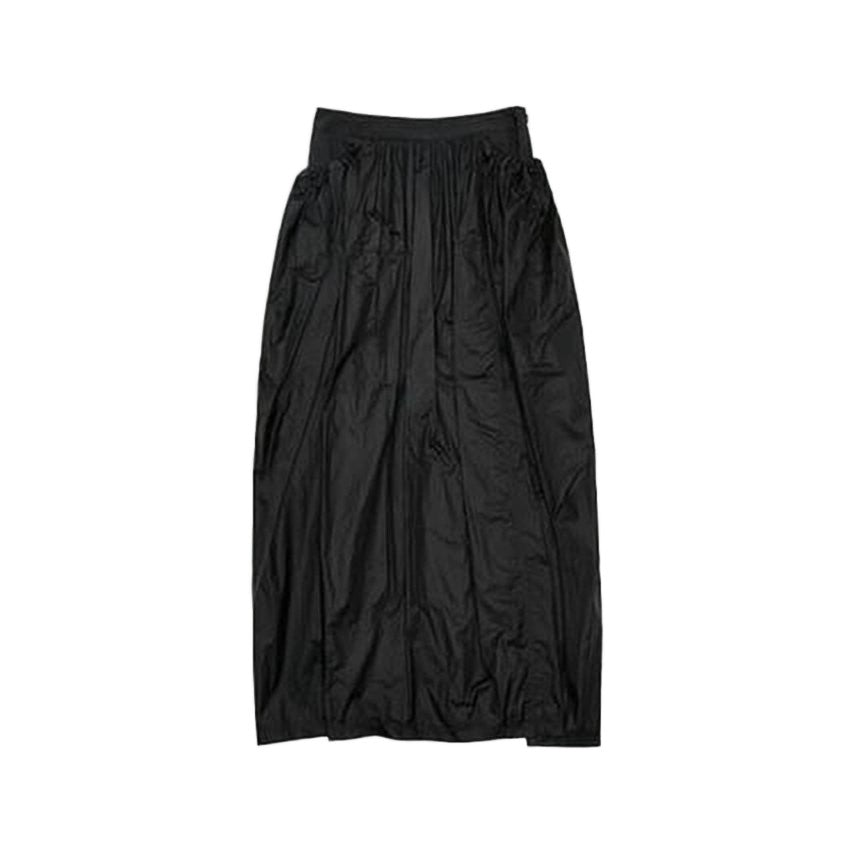Amomento Gathered Black Maxi Skirt With Concealed Zipper