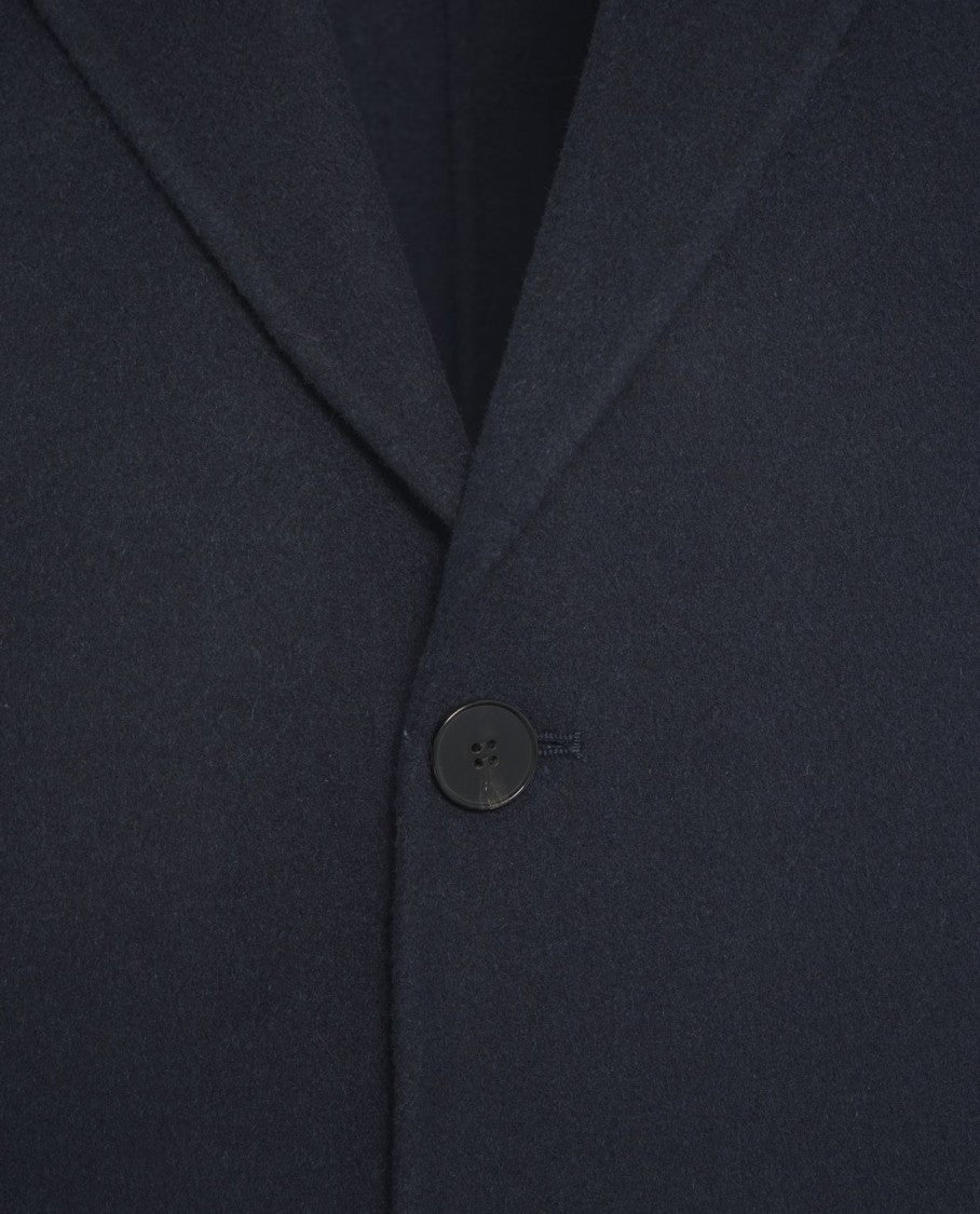 Amaranto Classic Cashmere-Wool Blend Coat With Notched Collar