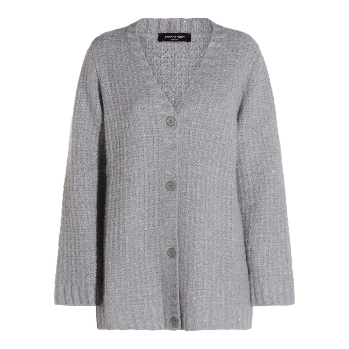 Fabiana Filippi Textured Knit Sweater With V-Neckline