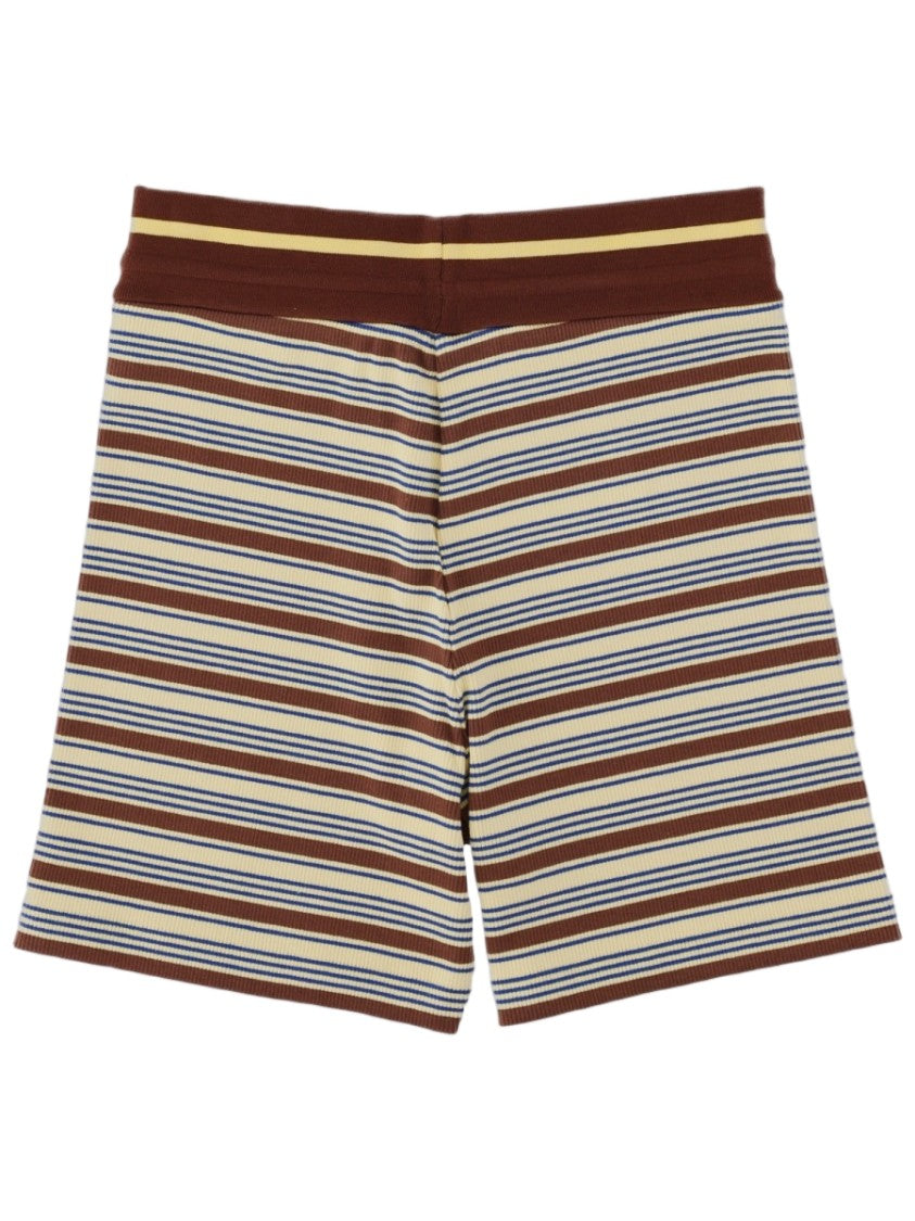 Fendi Horizontal Striped Knit Cotton-Blend Shorts