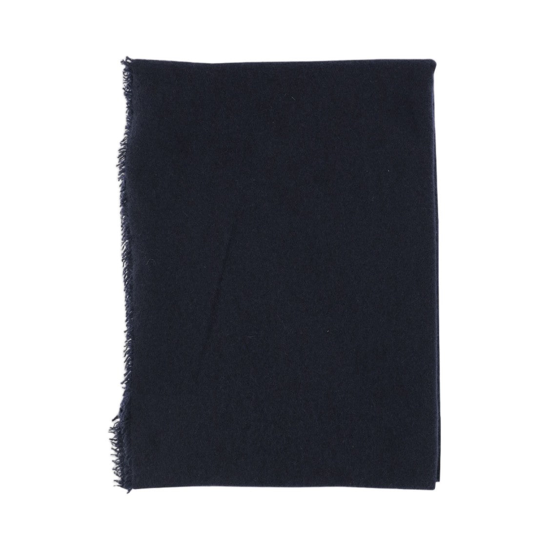 Faliero Sarti Fringed Rectangular Cashmere Scarf In Navy