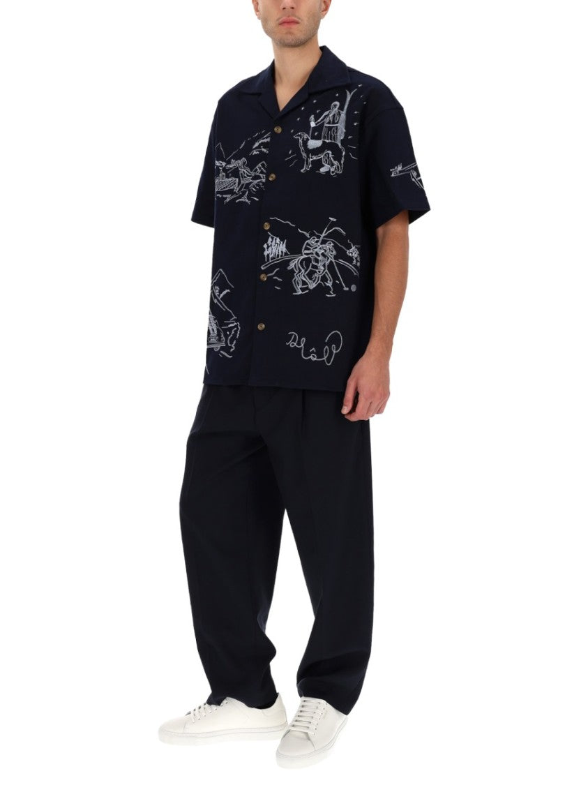Drôle De Monsieur Intricately Embroidered Cotton Shirt