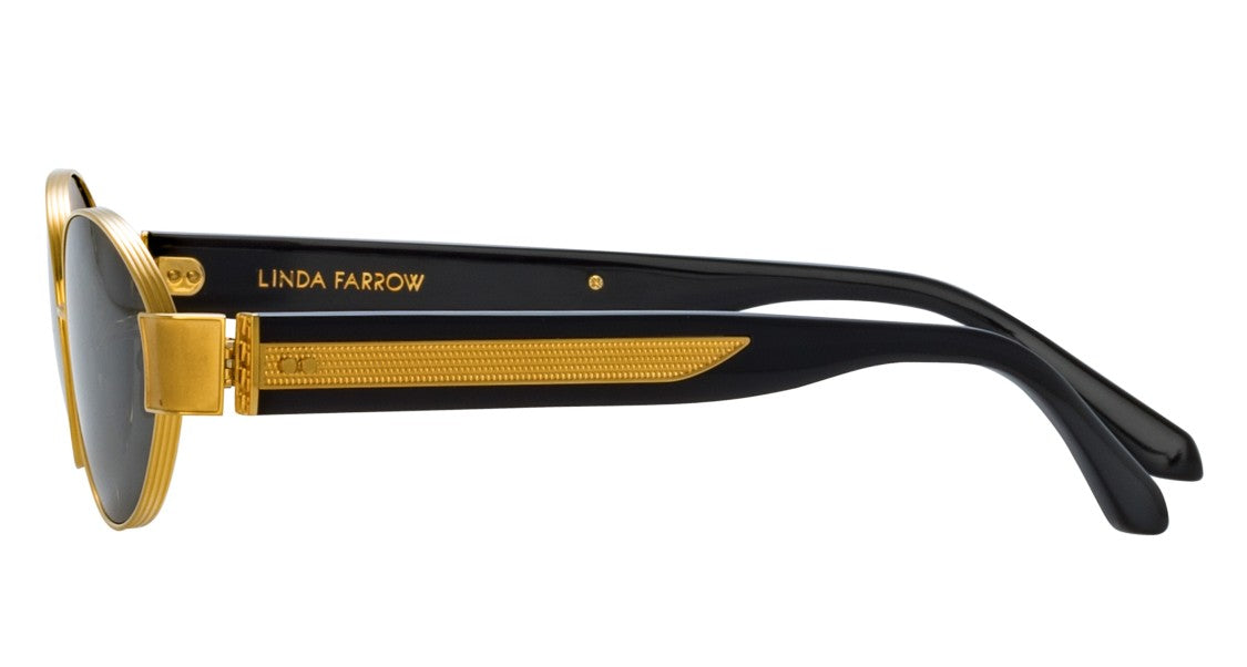 Linda Farrow Lfl Round Lens Sunglasses With Gold Frame