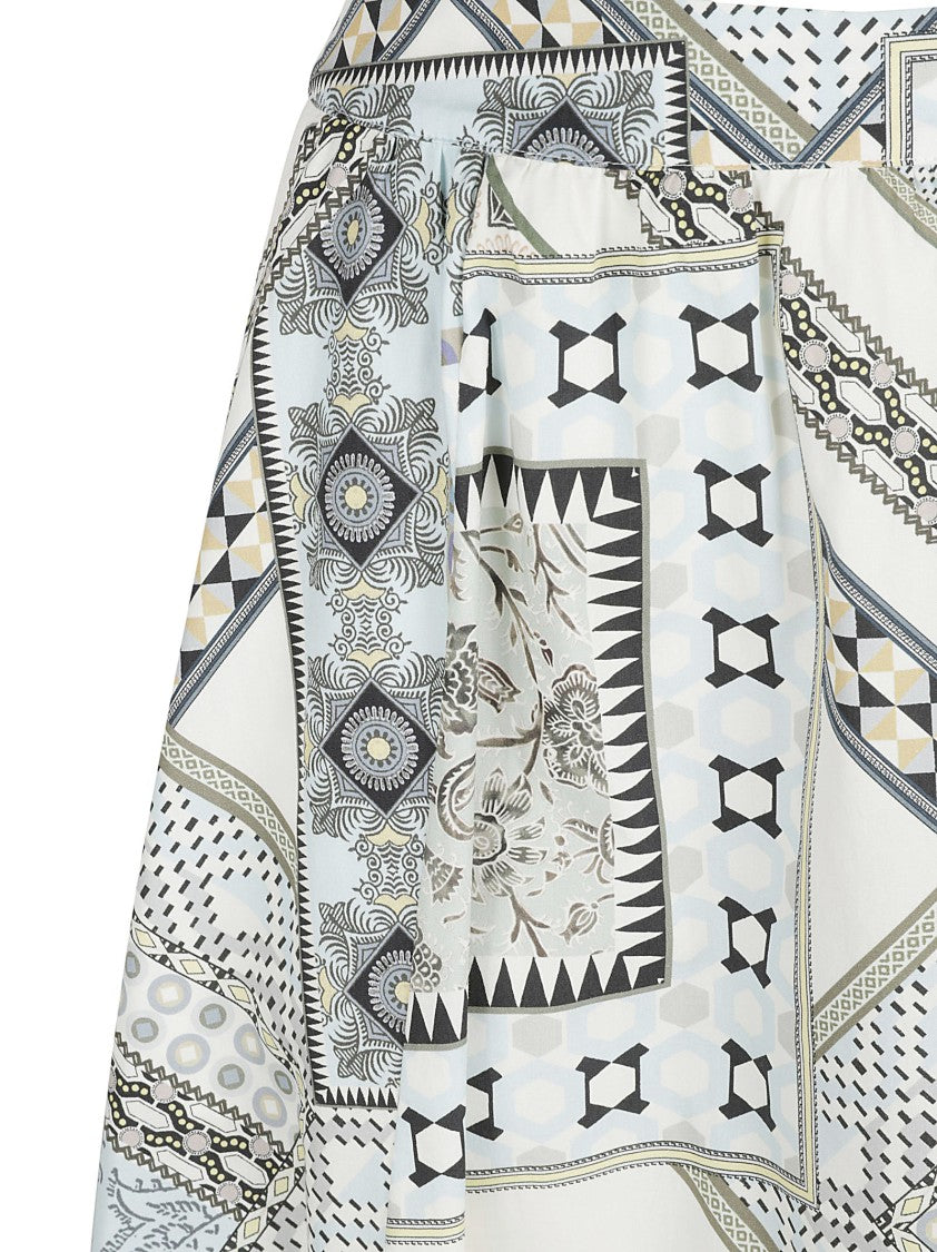 Etro Flowing White Cotton Skirt