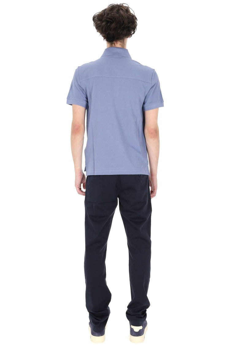 Jacob Cohen Aviation Blue Piquet Cotton Polo Shirt