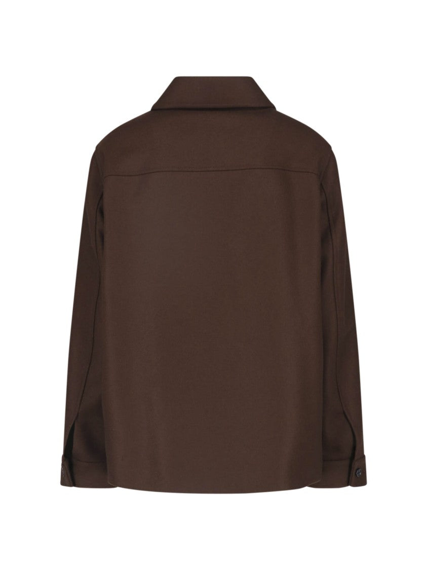 Valentino Brown Structured Classic Collar Metallic Accent Jacket